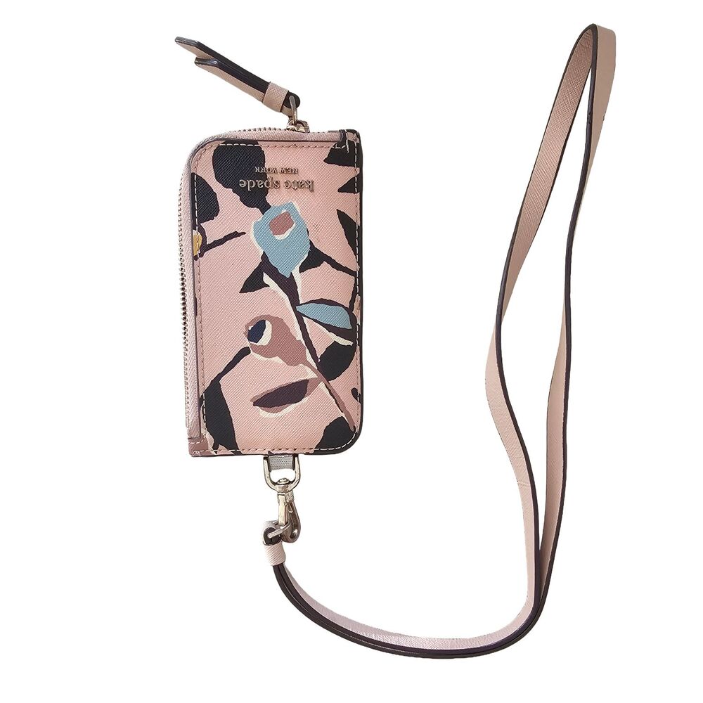 Kate Spade Cameron Paper Rose Medium L-Zip Card Holder Wristlet